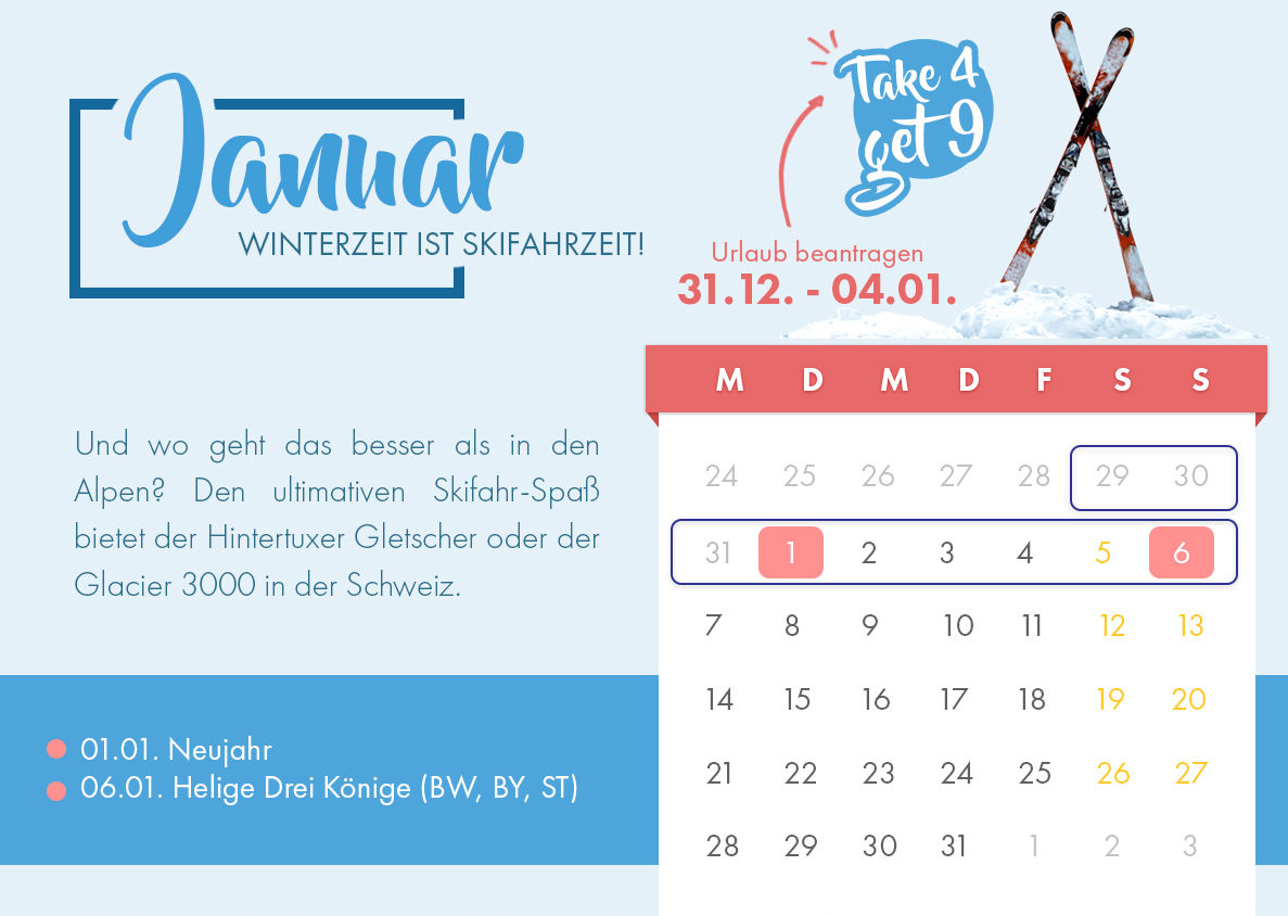 Brückentage 2019 – das Maximum an Urlaub