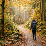 Firefly_Gemini Flash_Photorealistic landscape photo of a hiking trail through an autumn mixed forest in th 938722
